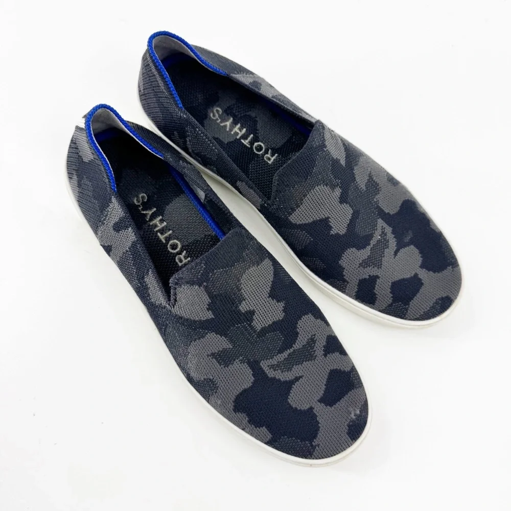 ✅ Rothy's The Original Slip on‎ Sneaker in Camo Size